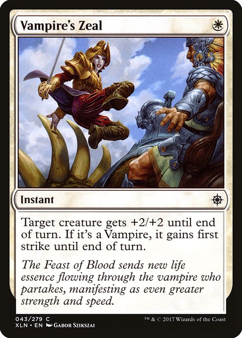 Vampire's Zeal highlighted card art