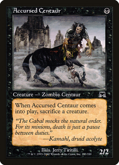 Accursed Centaur highlighted card art