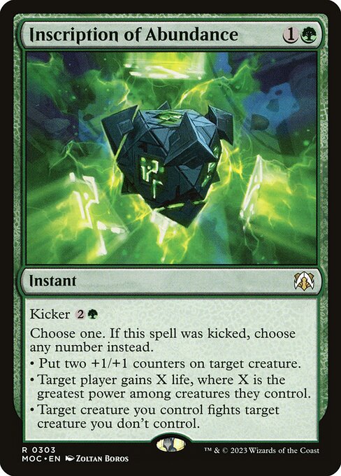 Inscription of Abundance from March of the Machine Commander