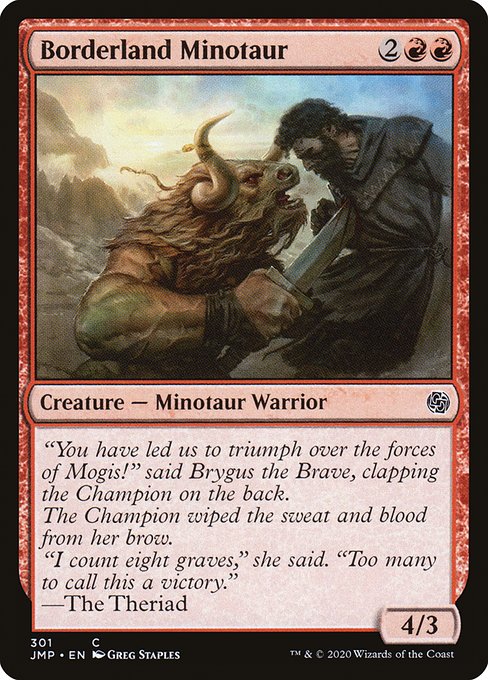 Borderland Minotaur highlighted card art