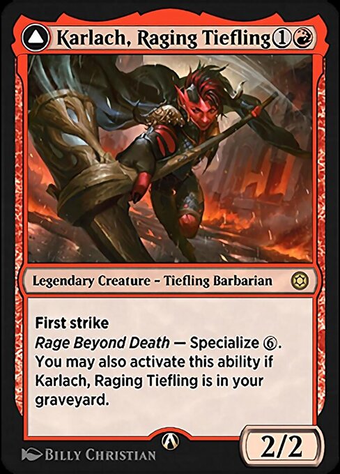 Karlach, Raging Tiefling highlighted card art