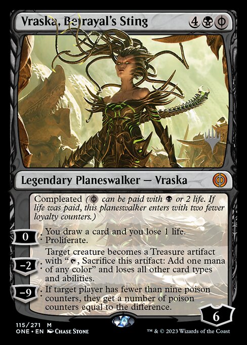 Vraska, Betrayal's Sting from Phyrexia: All Will Be One Promos