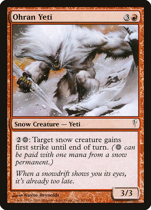 Ohran Yeti highlighted card art