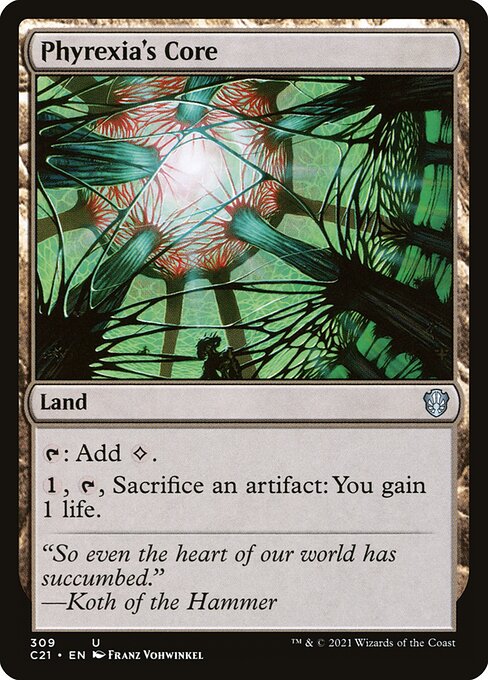 Phyrexia's Core highlighted card art