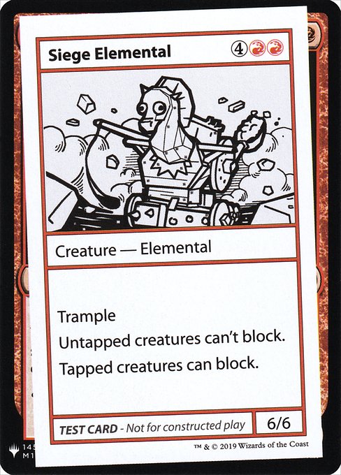 Siege Elemental from Mystery Booster Playtest Cards 2019