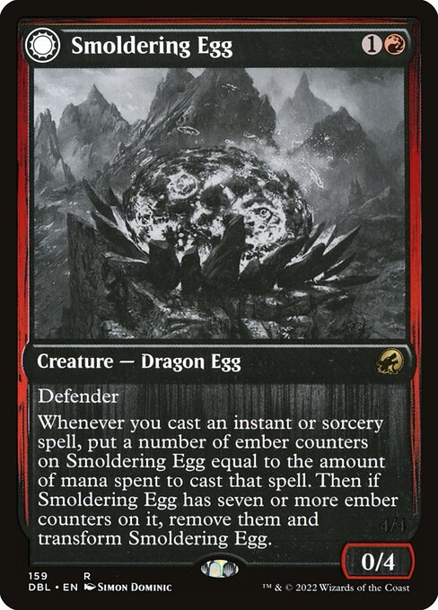 Smoldering Egg // Ashmouth Dragon from Innistrad: Double Feature