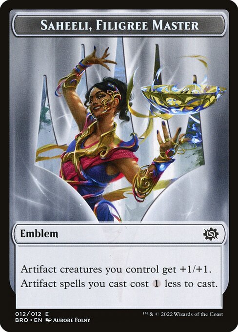 Saheeli, Filigree Master Emblem highlighted card art