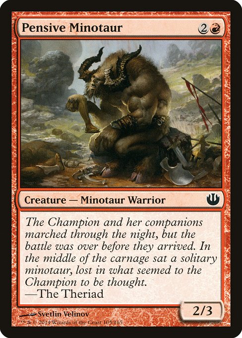 Pensive Minotaur highlighted card art