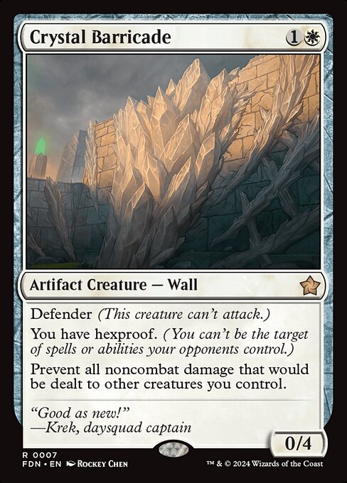 Crystal Barricade from Foundations