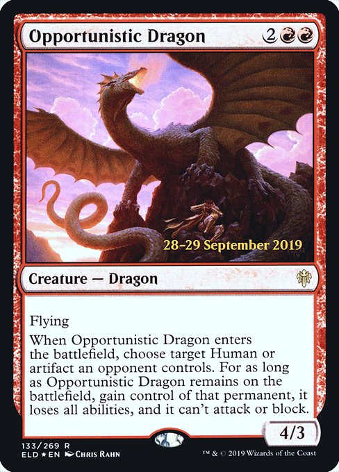 Opportunistic Dragon from Throne of Eldraine Promos