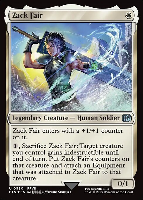 Zack Fair highlighted card art