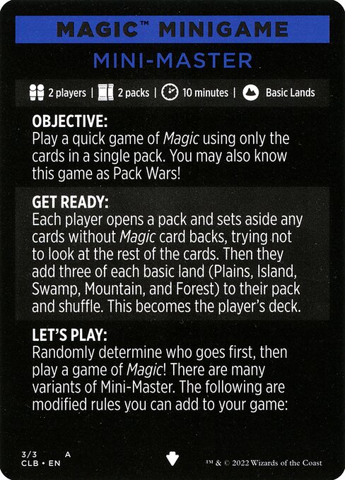 Mini-Master // Mini-Master (cont'd) from Commander Legends: Battle for Baldur's Gate Minigames