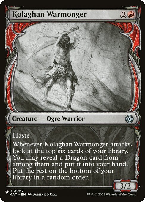 Kolaghan Warmonger highlighted card art