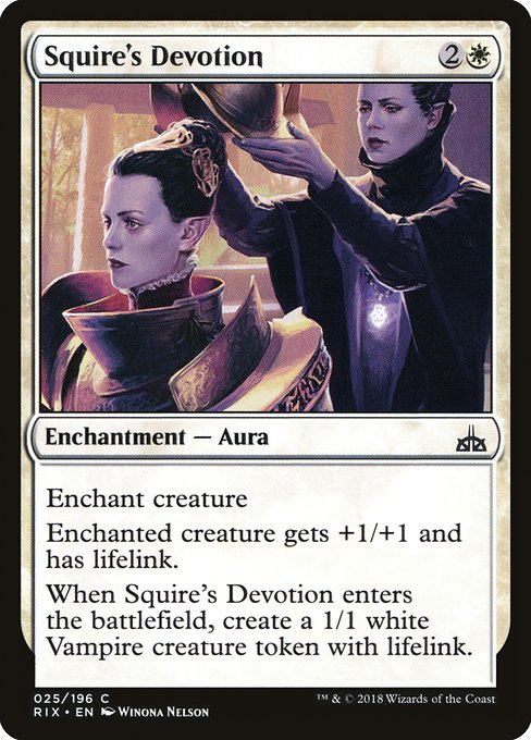 Squire's Devotion highlighted card art