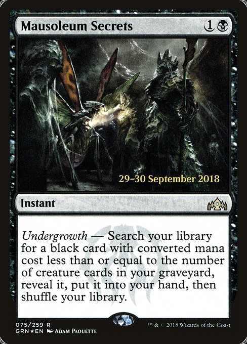 Mausoleum Secrets from Guilds of Ravnica Promos