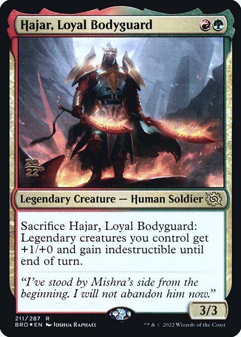 Hajar, Loyal Bodyguard from The Brothers' War Promos