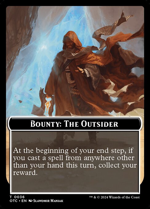 Bounty: The Outsider // Wanted! from Outlaws of Thunder Junction Commander Tokens