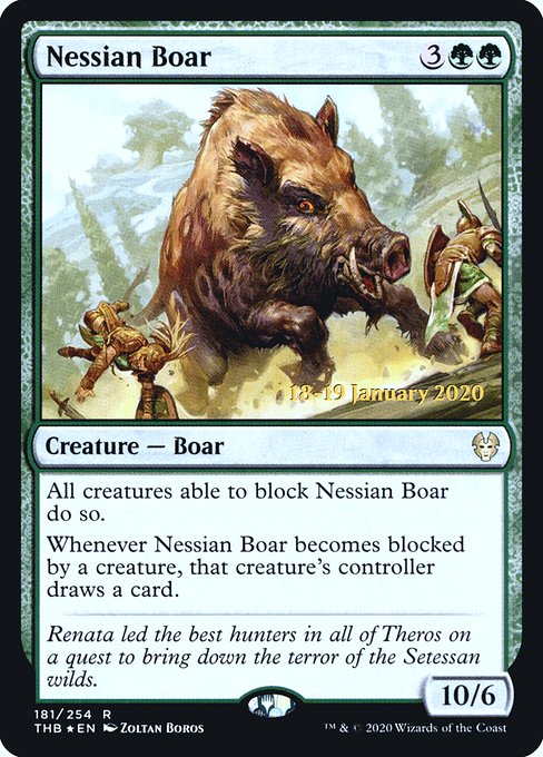 Nessian Boar from Theros Beyond Death Promos