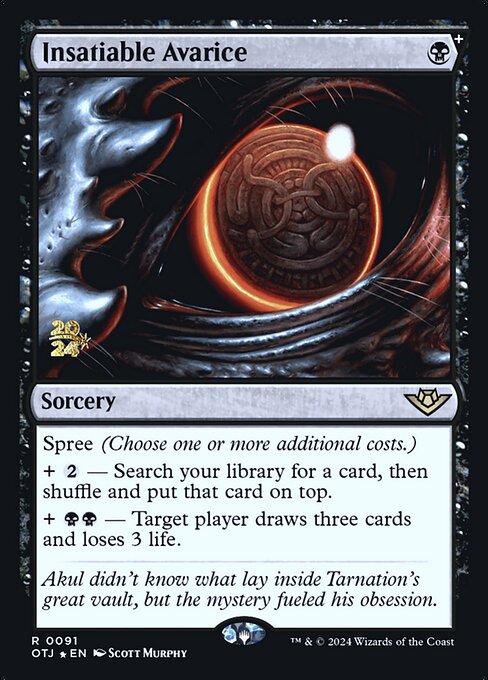 Insatiable Avarice from Outlaws of Thunder Junction Promos