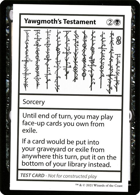 Yawgmoth's Testament highlighted card art
