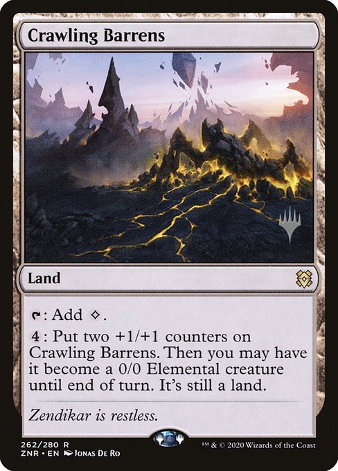 Crawling Barrens from Zendikar Rising Promos