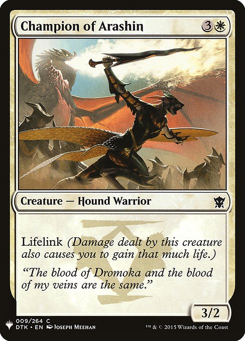 Champion of Arashin highlighted card art