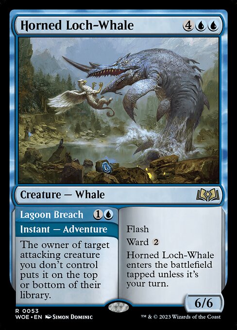 Horned Loch-Whale // Lagoon Breach highlighted card art