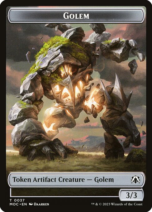 Golem from March of the Machine Commander Tokens
