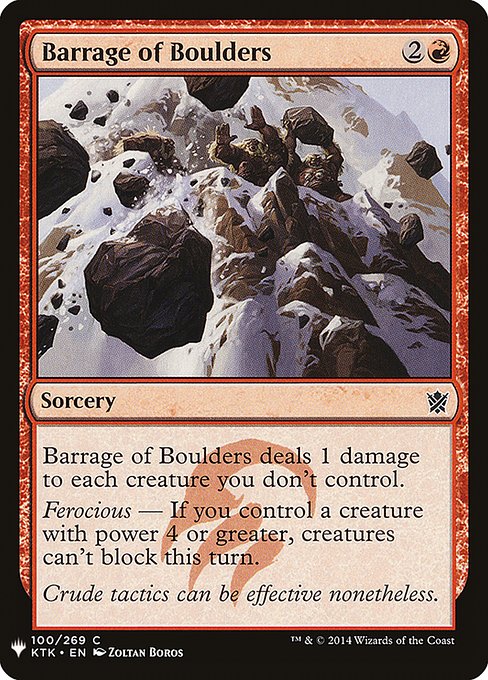 Barrage of Boulders highlighted card art