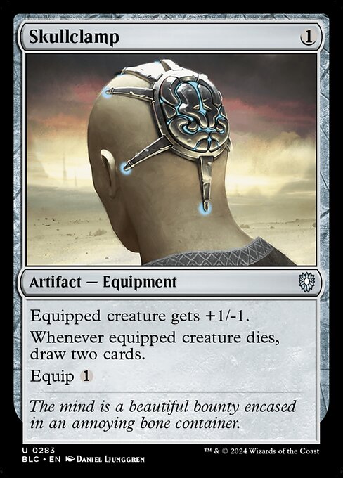 Skullclamp from Bloomburrow Commander