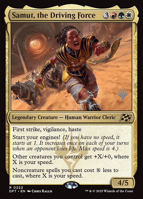 Samut, the Driving Force from Aetherdrift Promos