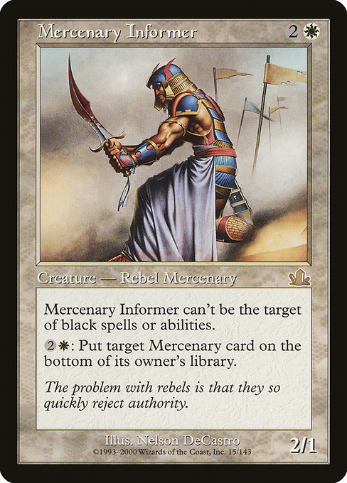 Mercenary Informer highlighted card art