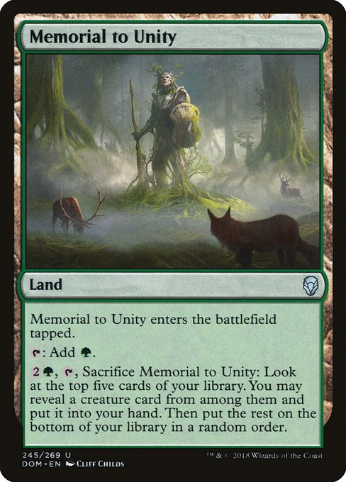 Memorial to Unity highlighted card art