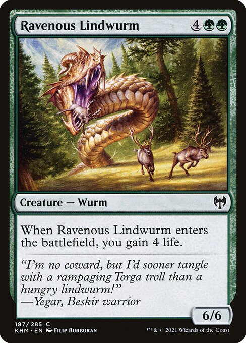 Ravenous Lindwurm highlighted card art