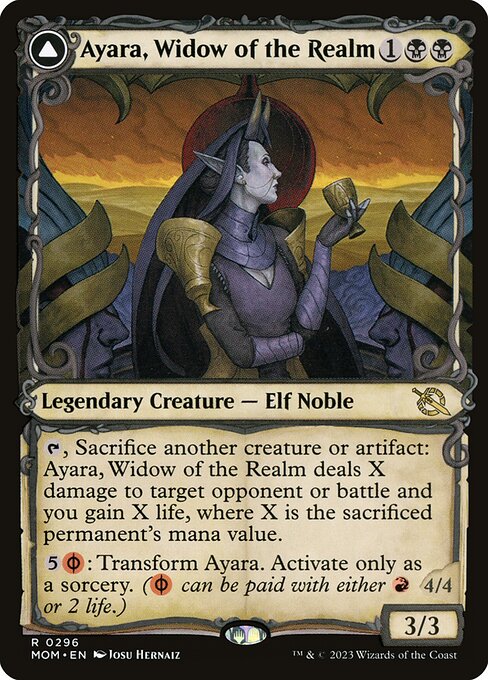 Ayara, Widow of the Realm // Ayara, Furnace Queen from March of the Machine