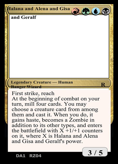 Halana and Alena and Gisa and Geralf highlighted card art