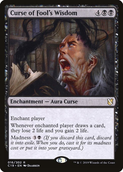 Curse of Fool's Wisdom highlighted card art