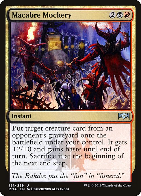 Macabre Mockery highlighted card art