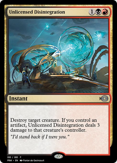 Unlicensed Disintegration from Magic Online Promos