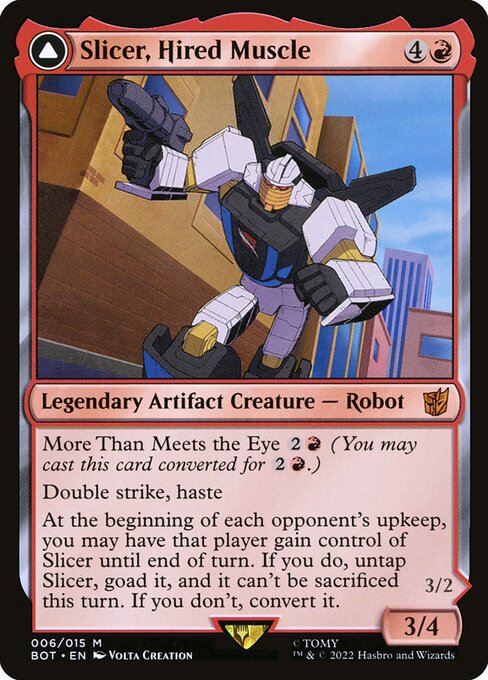 Slicer, Hired Muscle // Slicer, High-Speed Antagonist from Transformers
