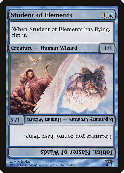 Student of Elements // Tobita, Master of Winds highlighted card art