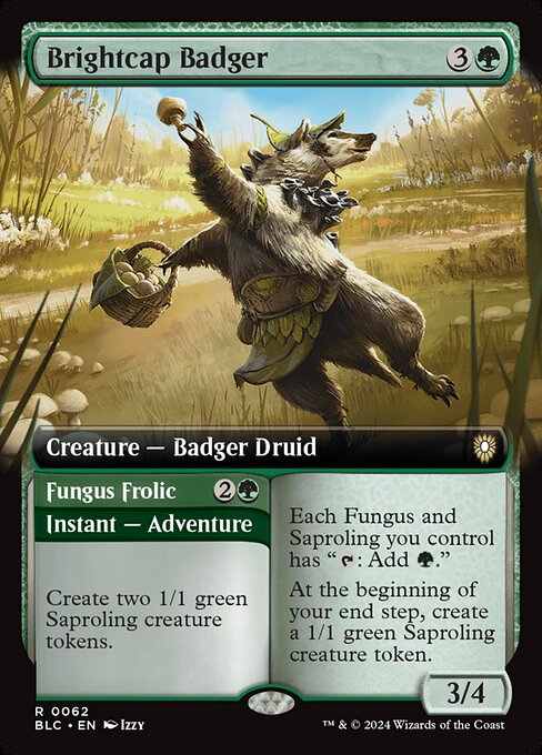 Brightcap Badger // Fungus Frolic from Bloomburrow Commander