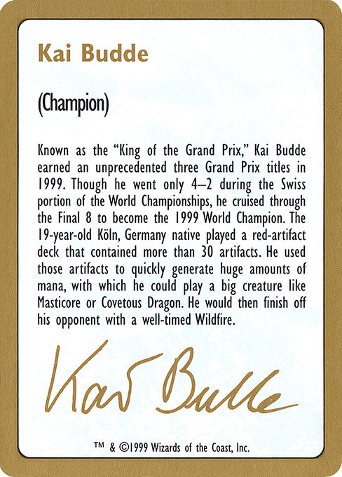 Kai Budde Bio highlighted card art
