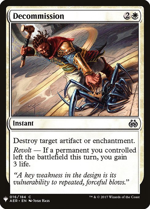 Decommission highlighted card art