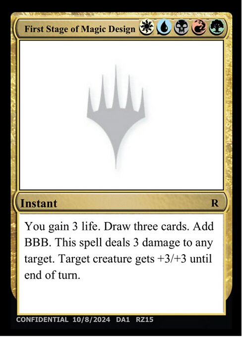 First Stage of Magic Design highlighted card art