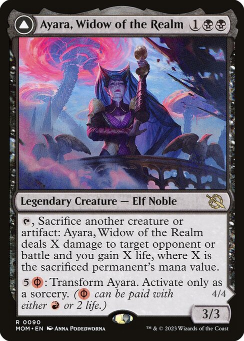 Ayara, Widow of the Realm // Ayara, Furnace Queen from March of the Machine