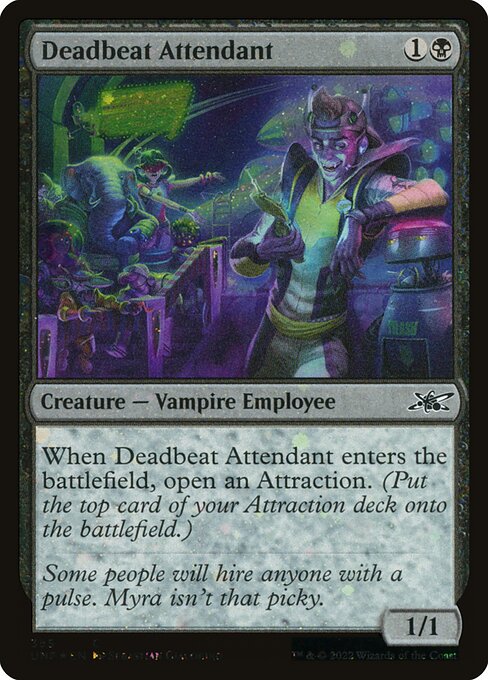 Deadbeat Attendant highlighted card art