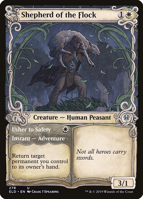 Shepherd of the Flock // Usher to Safety from Throne of Eldraine