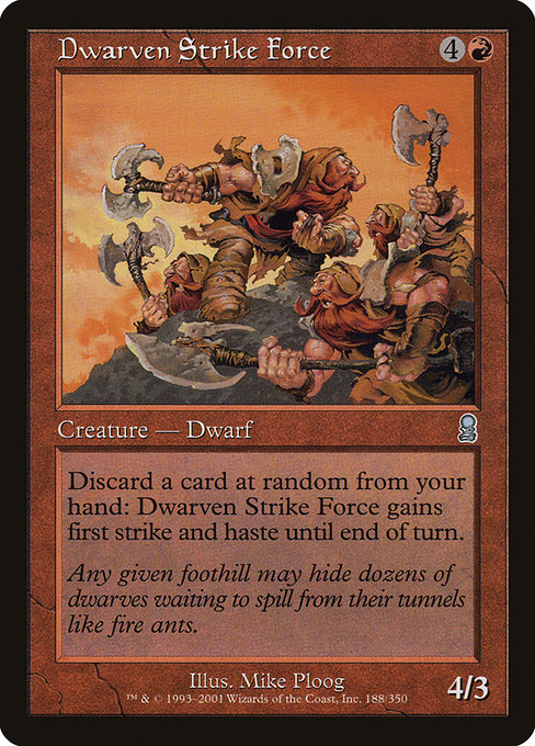 Dwarven Strike Force highlighted card art