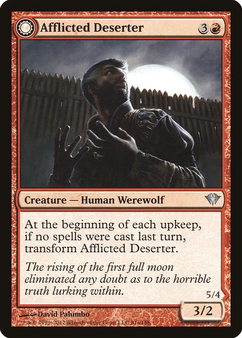Afflicted Deserter // Werewolf Ransacker from Dark Ascension